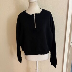 MONROW Black Half Zip Sweater Size Extra Large